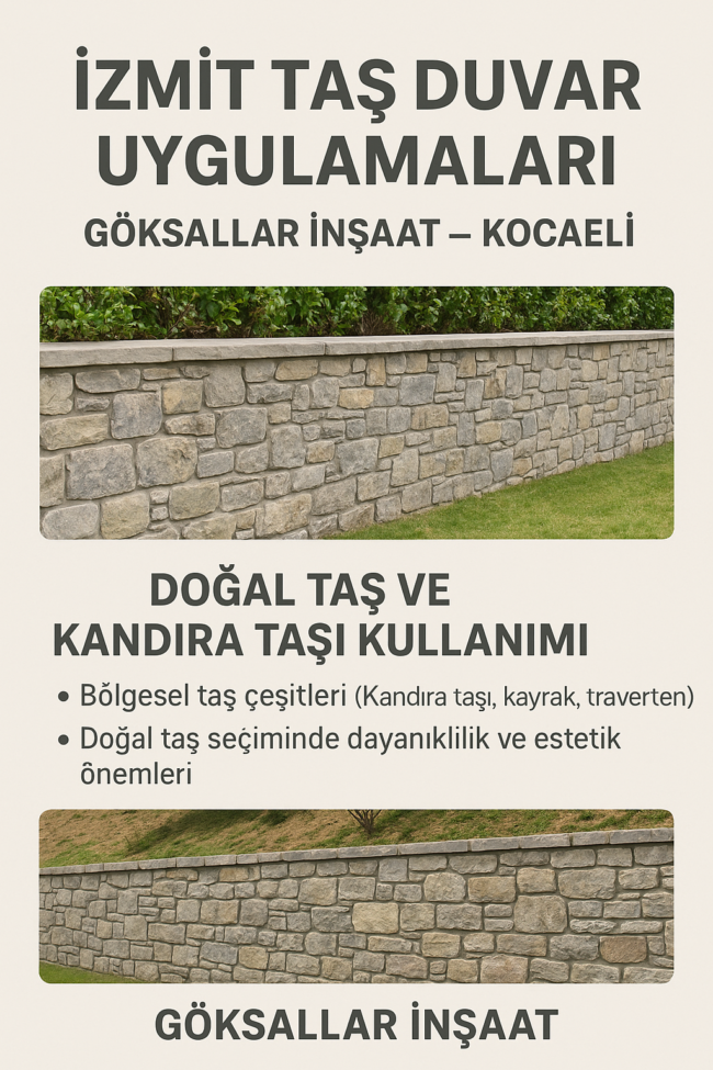 İzmit Taş Duvar Uygulamaları ve Taş Duvar Yapım İşçilikleri