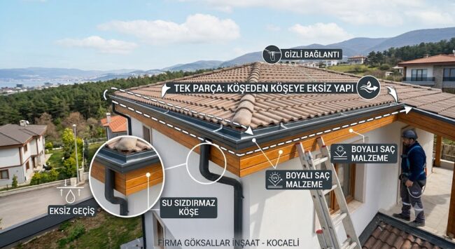 Kocaeli’de Çatılarınızı Koruma Altına Alıyoruz: Eksiz Oluk Sistemleri ile Göksallar İnşaat Farkı