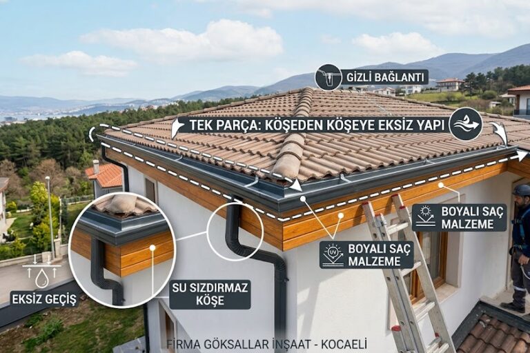 Kocaeli’de Çatılarınızı Koruma Altına Alıyoruz: Eksiz Oluk Sistemleri ile Göksallar İnşaat Farkı