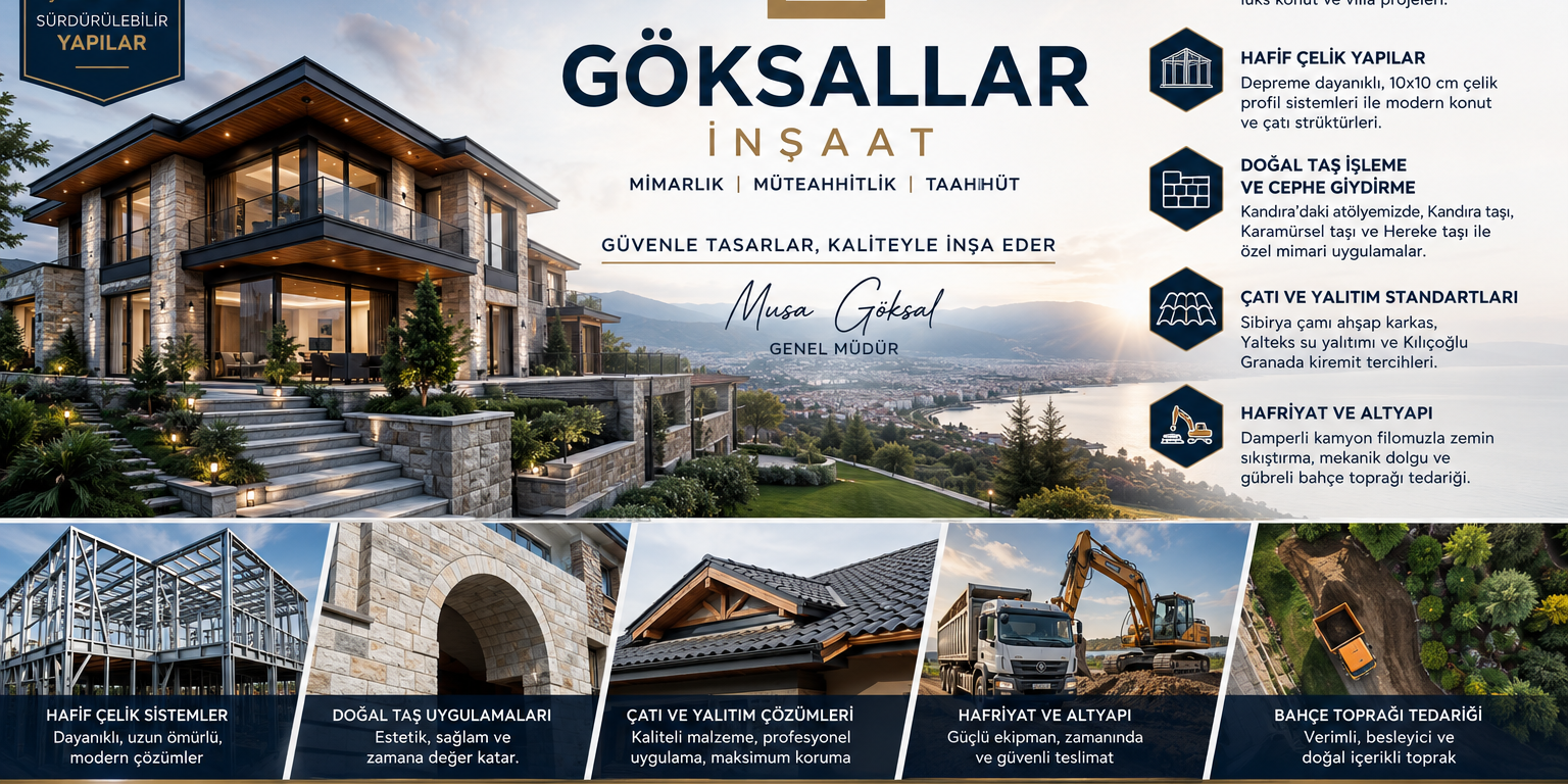Göksallar İnşaat | Kocaeli Güvenilir Müteahhitlik, Mimarlık ve Anahtar Teslim Taahhüt Hizmetleri