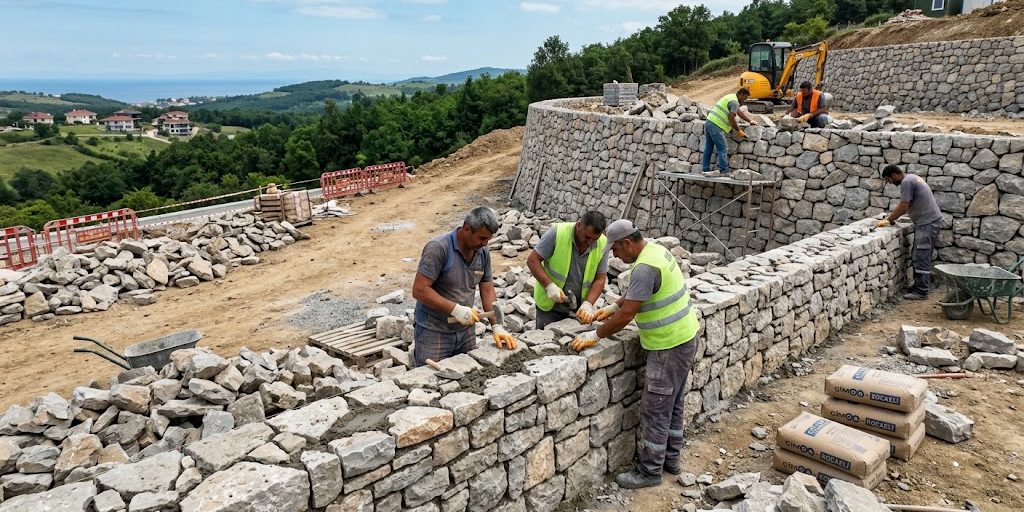 Kocaeli ve İzmit Taş Duvar Yapımı : İşçilik ve Uygulama | Göksallar İnşaat
